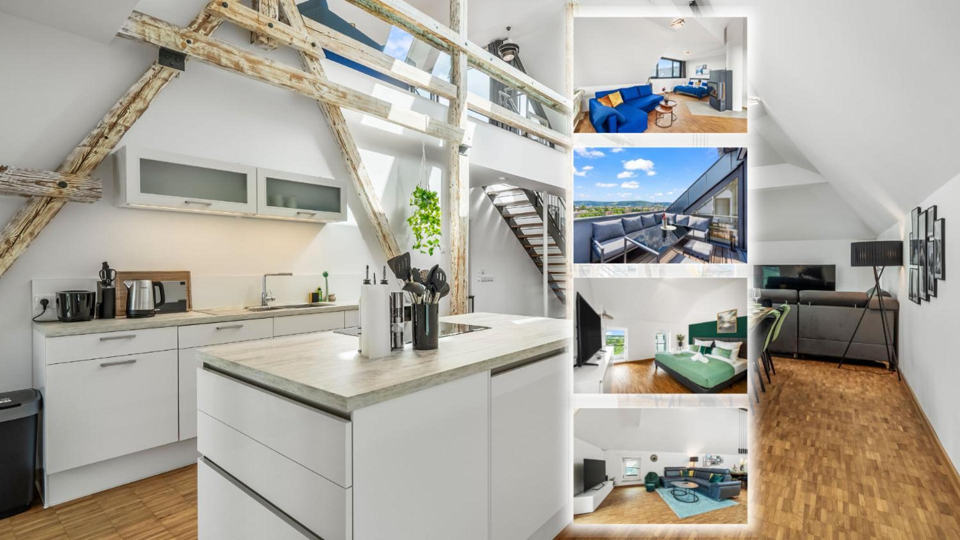 Dnd Design Loft I 170Qm I Parken I Balkon I Workstation I Netflix I Kaffee I Waschmaschine I Trockner I Xbox I Ausblick Lägenhet Würzburg Exteriör bild